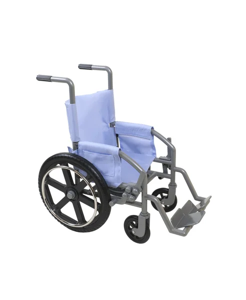 Cadeira de rodas com assento azul — Fotografia de Stock