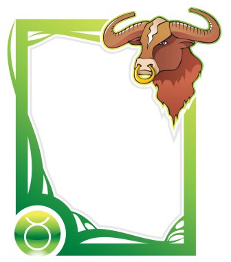 Zodiac frame series: Taurus clipart