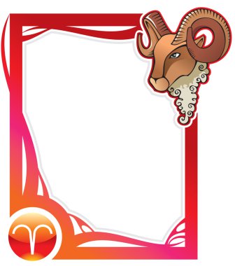 Zodiac frame series: Aries clipart