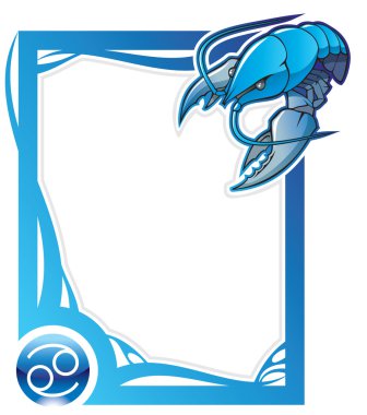 Zodiac frame series: Cancer clipart