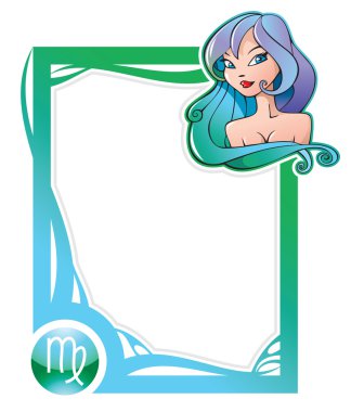 Zodiac frame series: Virgo clipart