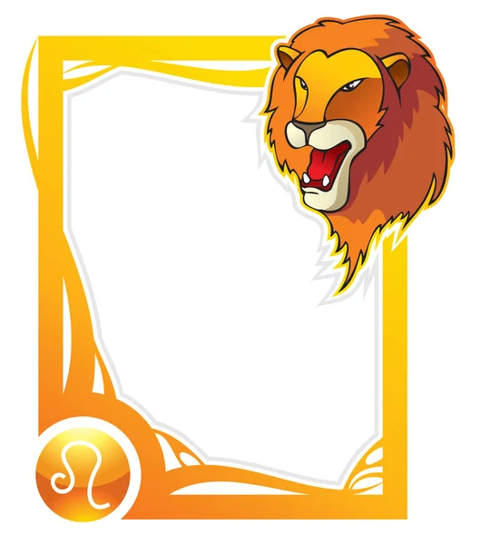 Кадр серії зодіаку: лев — стоковий вектор