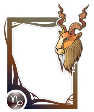 Zodiac frame series: Capricorn clipart