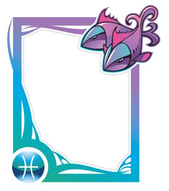 Zodiac frame series: Pisces clipart