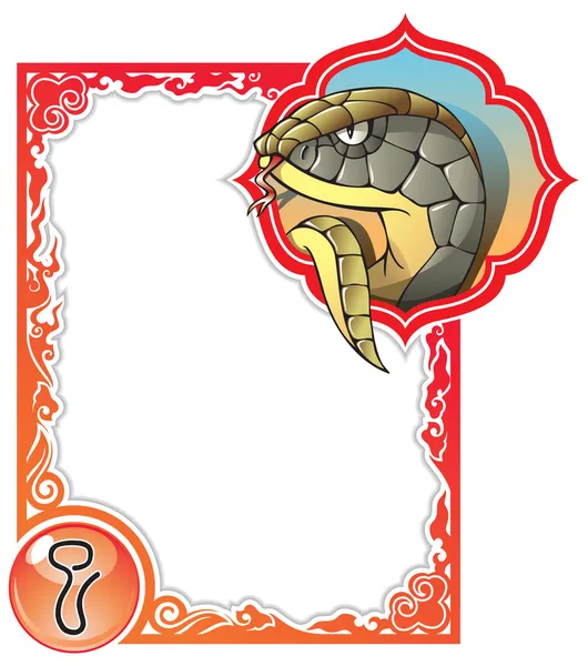 Chinese Horoscoop frame serie: Snake — Stockvector