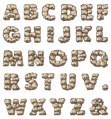 Stone alphabet clipart