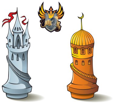 Chess set: Rooks clipart