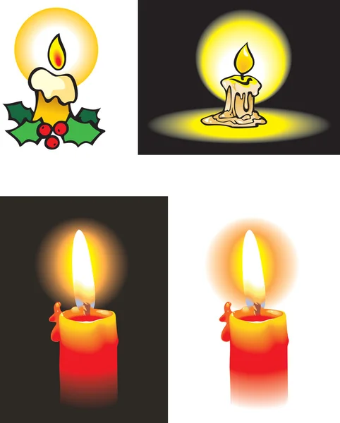 Set of different candles — Stock Vector