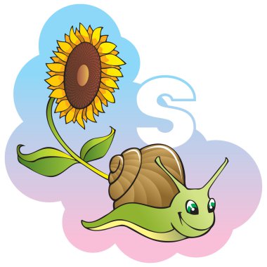 Children alphabet: letter S clipart