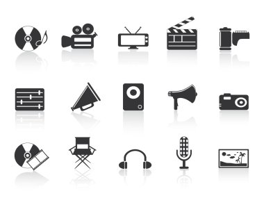 Black multimedia tools icon clipart