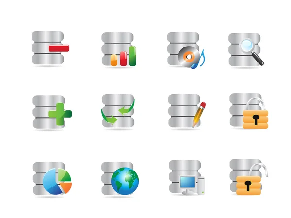 Database icons — Stock Vector