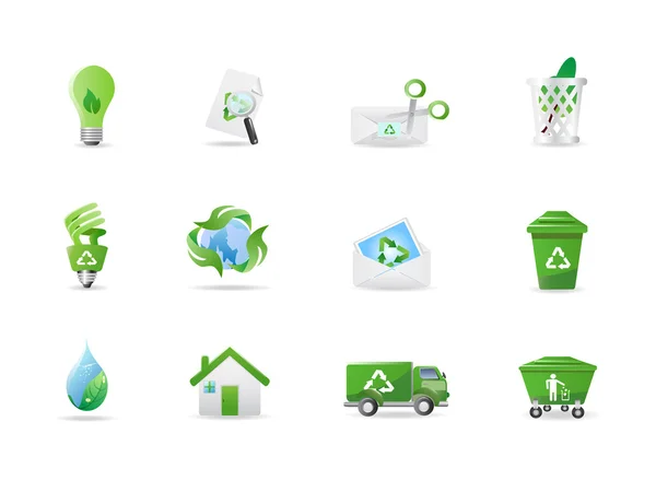 Medio ambiente y Eco iconos — Vector de stock