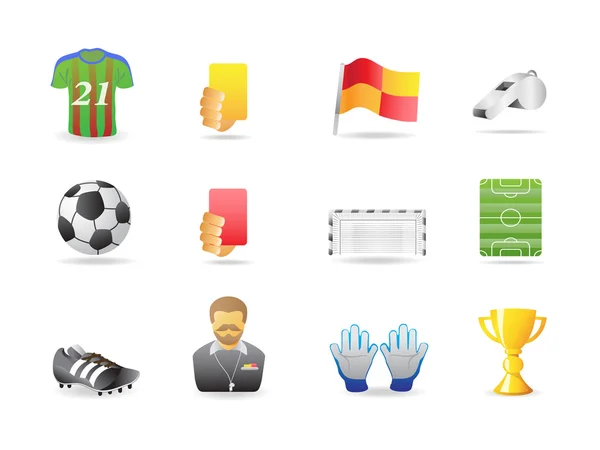 Iconos de fútbol — Vector de stock