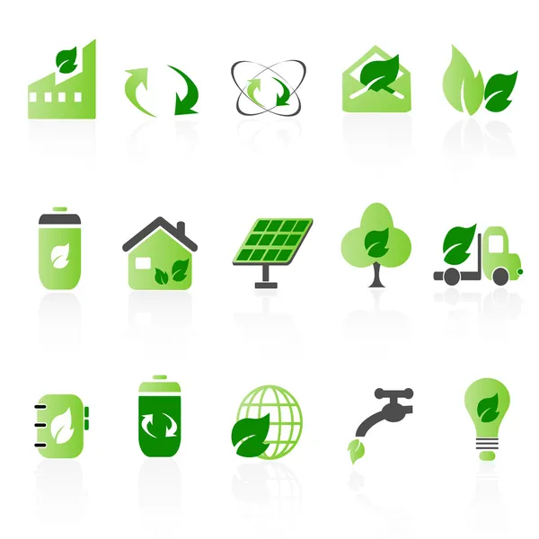 Conjuntos de iconos verdes — Vector de stock