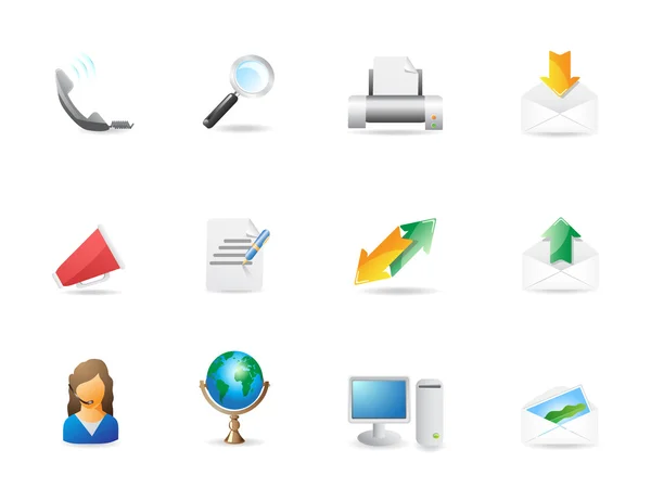 Conjunto de ícones de escritório e comunicação —  Vetores de Stock