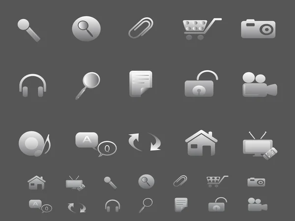 Iconos de Internet y Web en gris — Archivo Imágenes Vectoriales