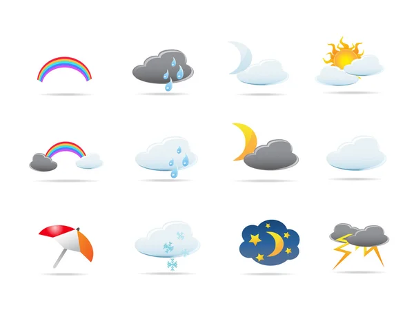 Ensemble d'icônes météo — Image vectorielle