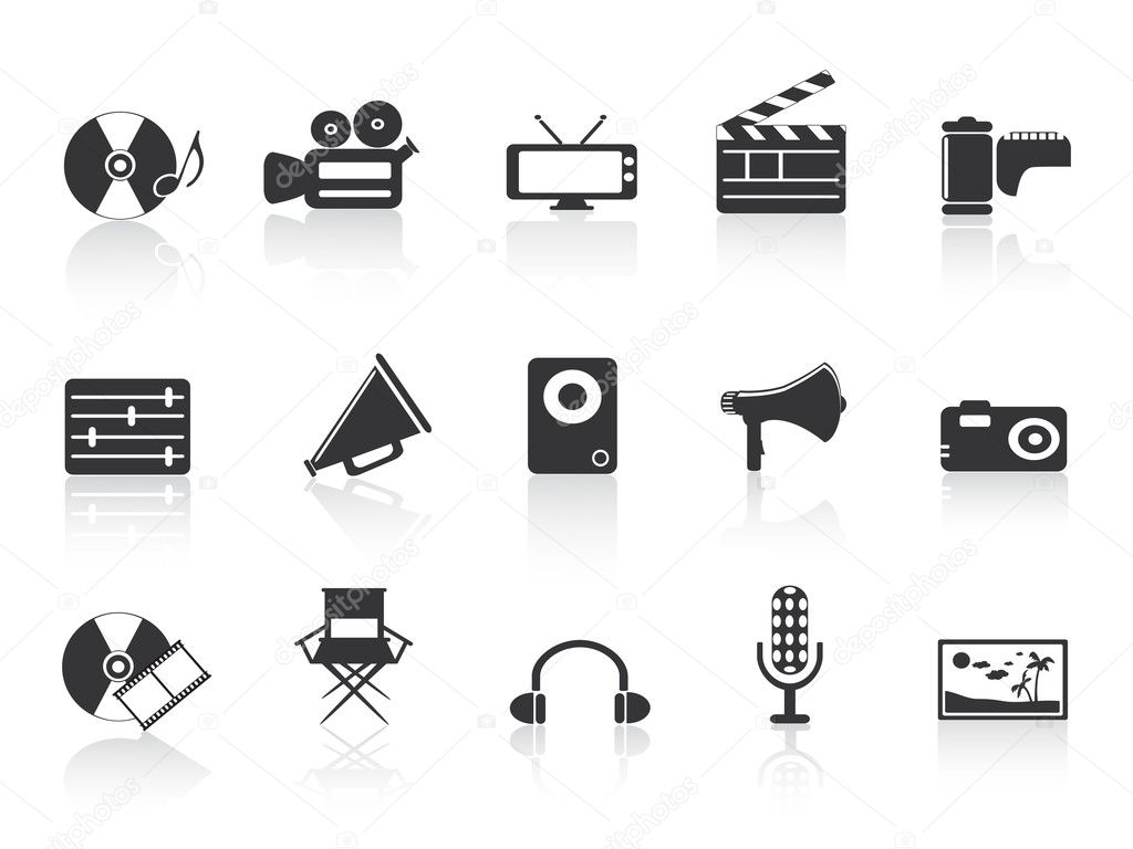 Black multimedia tools icon