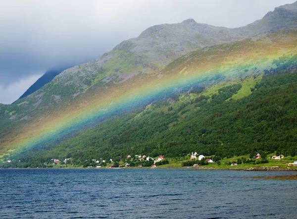Rainbow over the bay — Stock Photo, Image