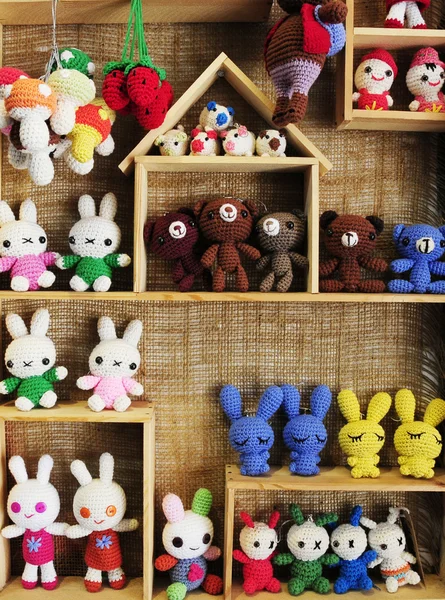 Shelf with cartoon toys — Stock Photo, Image