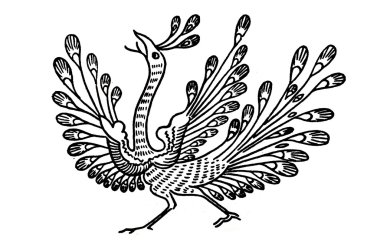 Çin'in fantastik phoenix desen