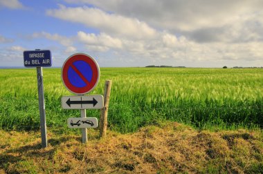 Farm land with signs board clipart