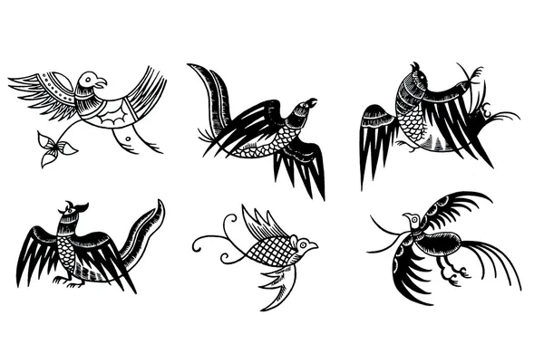 Китайский узор птицы феникс — стоковое фото