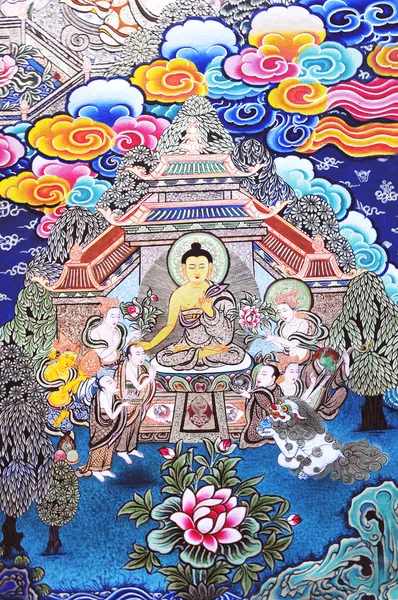 Buddhismen målning konstverk av tibet — Stockfoto