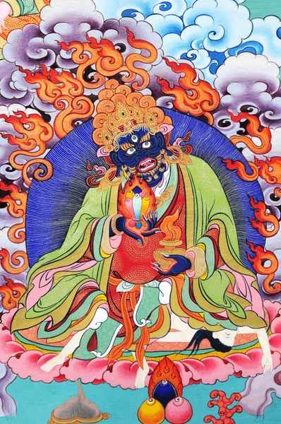 Tűz Isten buddhizmus festmény grafika, tibet — Stock Fotó