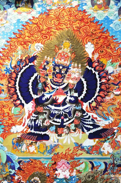 Буддизм живопис ілюстрації Тибету Стокова Картинка