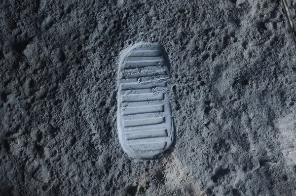 달에 발자국 스톡 이미지