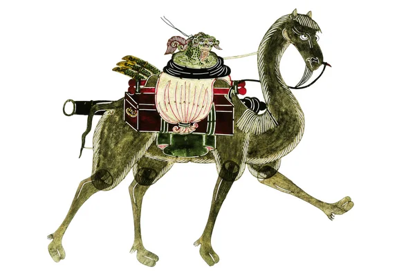 Macaco na parte de trás do camelo — Fotografia de Stock