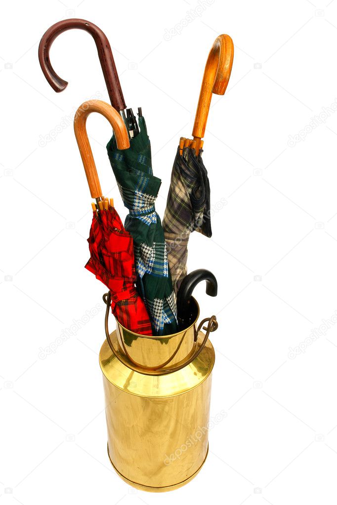 Umbrellas in bucket — Stock Photo © ramvseb 3801703