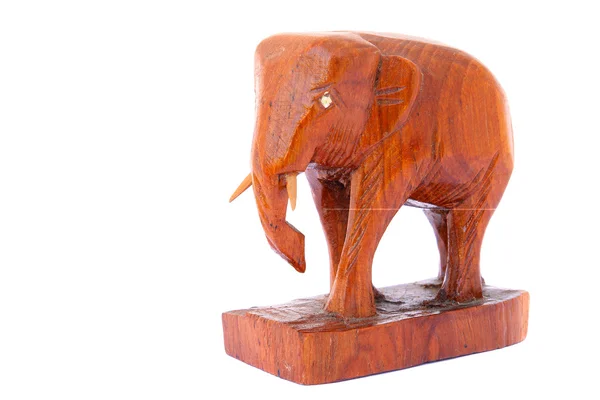 Houten beeldje van een olifant — Stockfoto