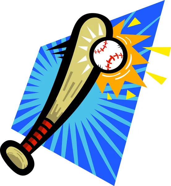 Baseball Bat Hit — Stock Vector