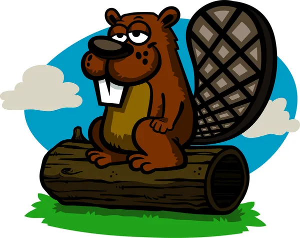 Cartoon beaver — Stockvector