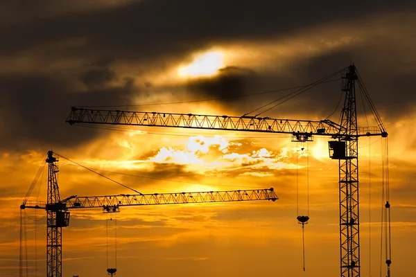 stock image Contours of building cranes