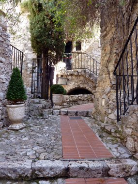 Street in Eze village, France clipart