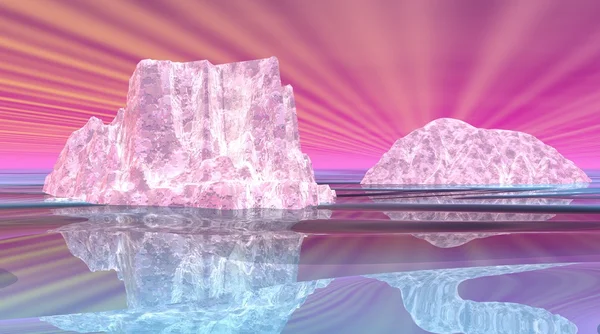 Surrealistic icebergs — Stock Photo, Image
