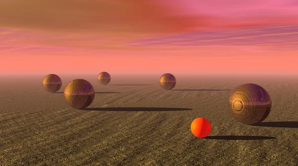 地掷球比赛由日落 — 图库照片