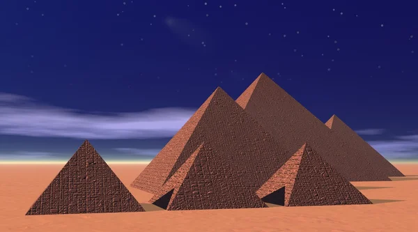 Pirâmides à noite — Fotografia de Stock