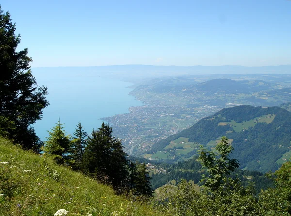 Veduta di Montreux dalla montagna — Foto Stock