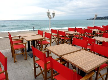 Red restaurant terrace clipart