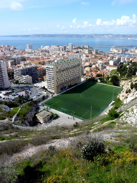 Voetbalveld in Marseille, Frankrijk — Stockfoto