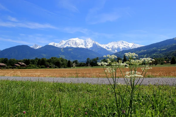 Vista del macizo del Mont-Blanc, Francia — Foto de Stock