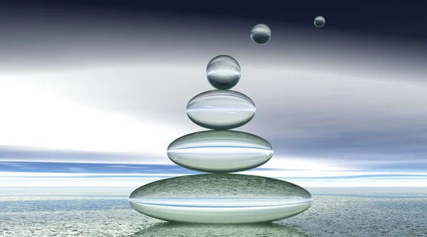 Burbujas transparentes Zen — Foto de Stock