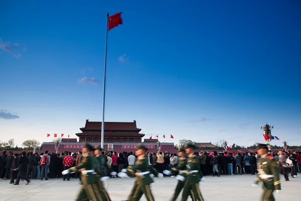 Tiananmen square and Police, beijing — Stock Photo, Image