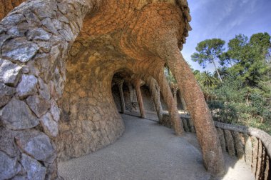 Park Guell, Barselona 'da koloni yolu.