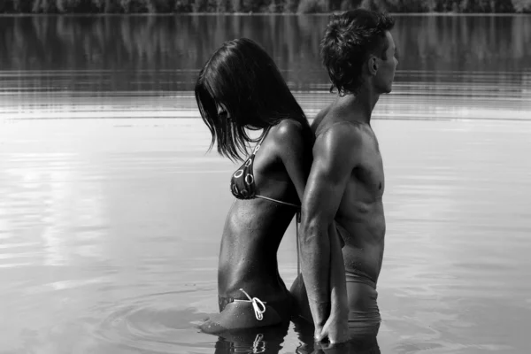 Caldo bagnato coppia — Foto Stock