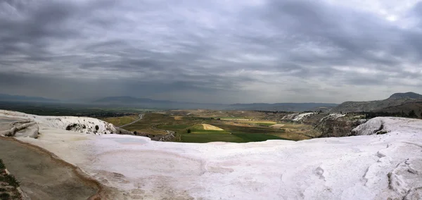 Pamukkale panorama, Turkiet Stockbild